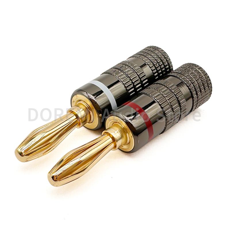 4 шт. Винтовые Зажимные Банановые Штекеры-Разъемы с Золотым Покрытием для Аудио Динамиков 4 мм Штекеры Банановые Штекеры Jack для Динамиков Усилителя Кабеля 4pcs