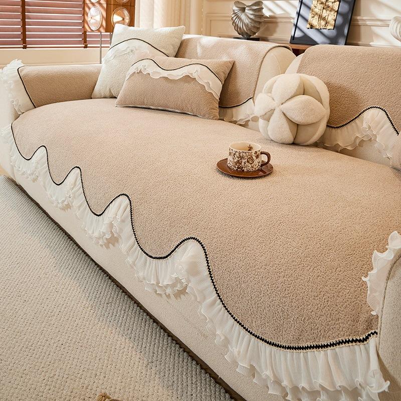 Four Season Universal Anti Slip Sofa Cushion Household Living Room Furniture Dust Cover French Style Sofa Towel Couch Blanket