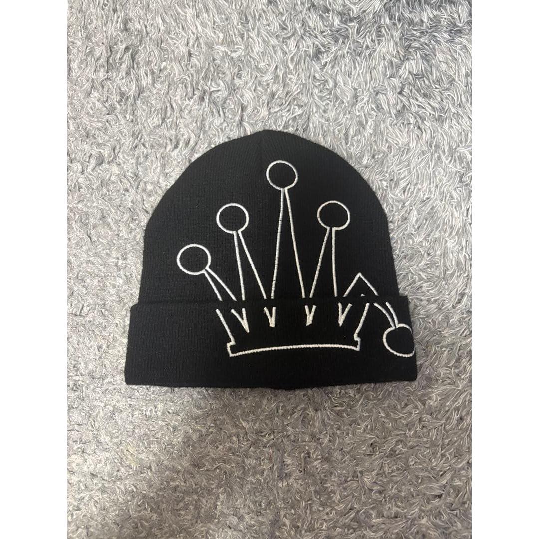 Used Stussy Black Beanie Crown Knit Hat