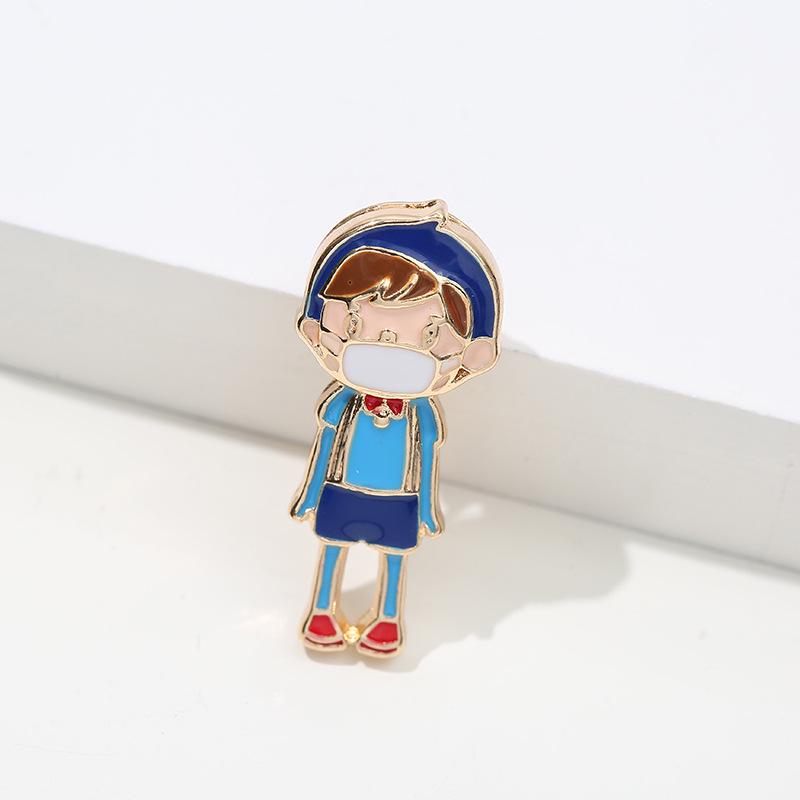 Wuhan Hospital Epidemic Prevention Brooches: Cartoon Series with Thermometers, Caring Doctors, Nurses, and More Creative Designs.
