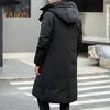 Men Cotton Coat Hooded Long Sleeve Solid Color Quilted Jacket with Multi Pockets Thickened Warm Windproof Winter Outerwear