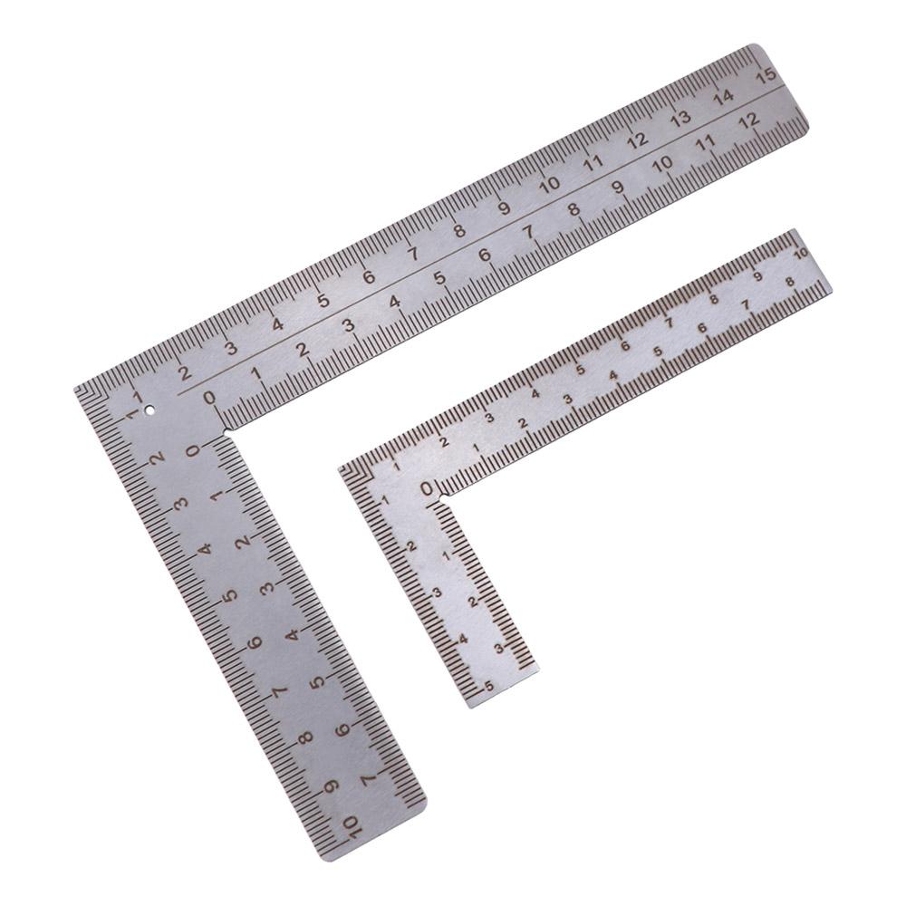 Stainless Steel L Square Ruler Measuring Tool High-Accuracy Metal Ruler Small Frame Double-Sided Mini Ruler Educational