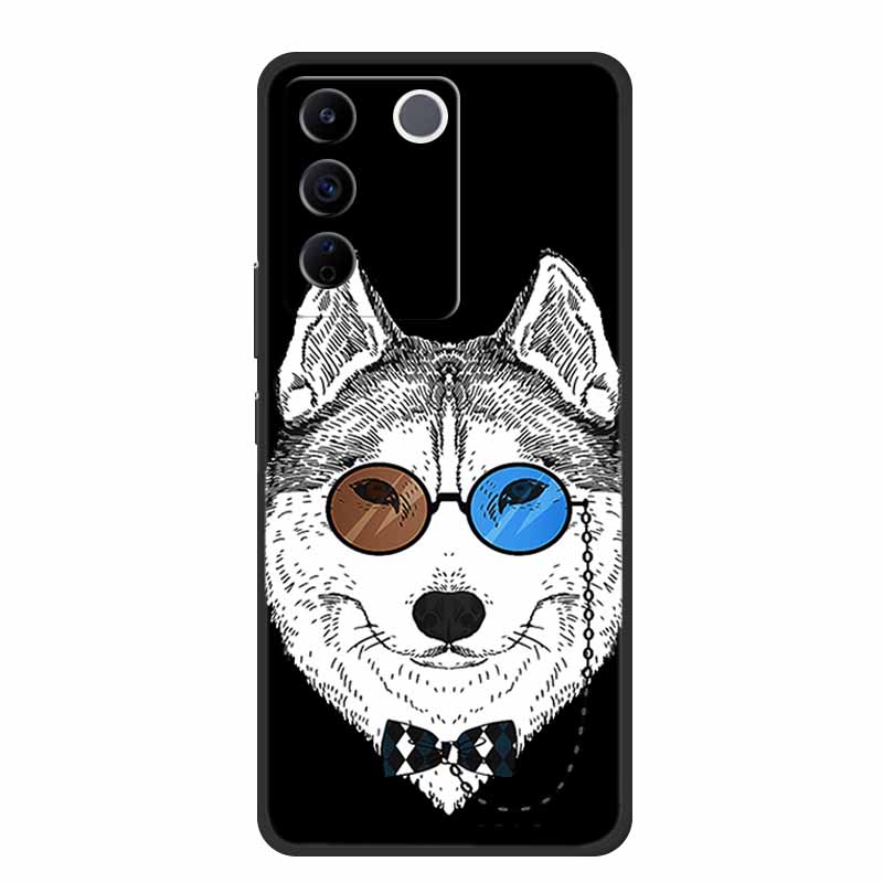 For Vivo V27e Case Cute Cartoon Cat Black Silicone Soft Phone Case For Vivo V27 Pro V27e Back Cover Cases V 27 E Pro Funda Coque