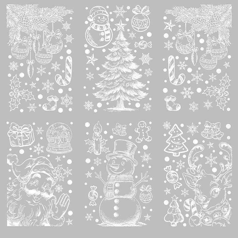 Juldekaler Vinter Snöflinga Älg Statiska Dekaler Julfest Tillbehör Hänge Presentask Fönsterdekaler