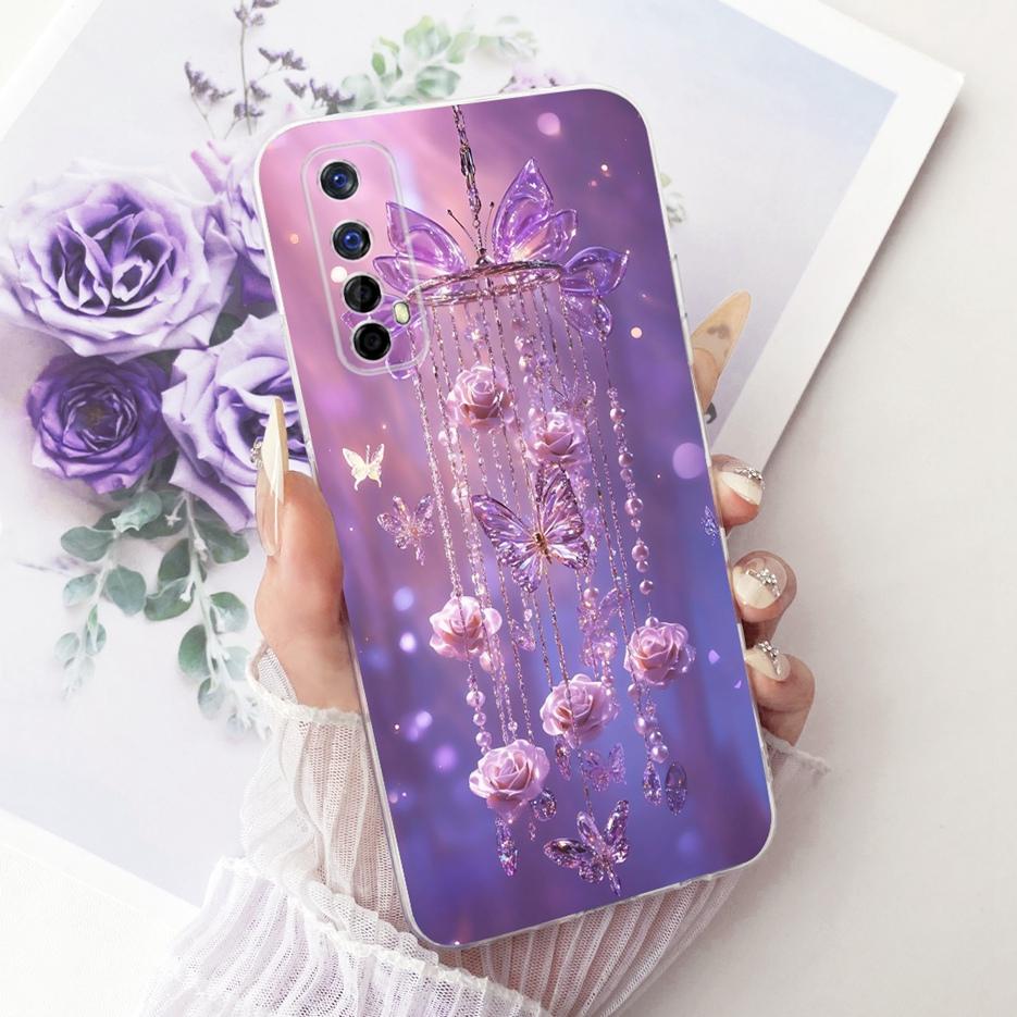 For Realme 7 Pro Case RMX2170 Luxury Butterfly Tree Painted Cover Soft Slim Phone Case For Realme 7 5G Realme7 4G RMX2155 Fundas