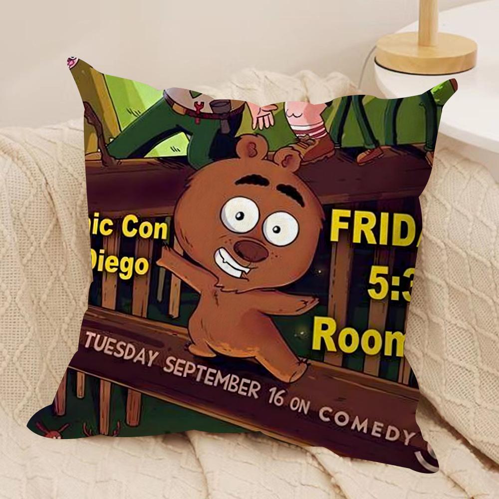 Cartoon BBrickleberrys Cushion Cover Soft Plush Fabric DoubleSided Printed Sofa Cushion Cover for All Seasons Home Decor Gift