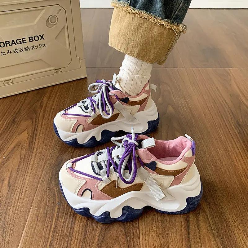Fashion Spring Autumn New Women's Luxury Sneakers Thick Soled Height Increasing Running Shoes for Youth Fashion Versatile Casual Shoes