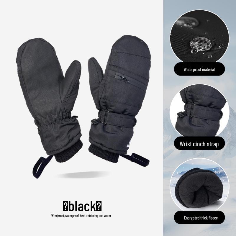 Unisex zimní lyžařské rukavice: Silný samet, voděodolný, větruodolný, dotykový displej, protiskluzový pro venkovní cyklistiku