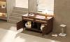 Cat Litter Box Cabinet with Litter Mat, Pet Cabinet with Rattan Drawers, Sideboard/TV Cabinet, Without Litter Box, Walnut, 120x50x65 Cm