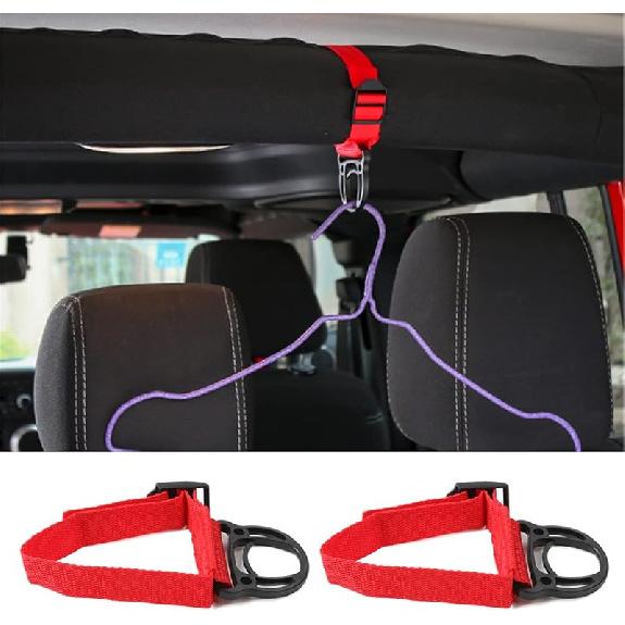YOCTM Roll Bar Coat Hanger Clothes Hook Compatible With Jeep Wrangler JL JT TJ JK JLU Sports Sahara Freedom Rubicon X & Unlimited 1997-2025 Black