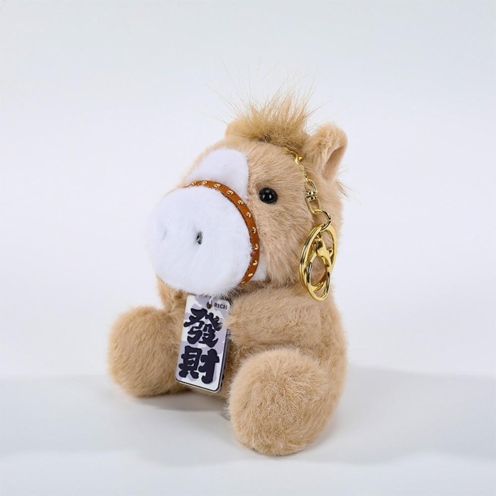 Cartoon Horse Year Key Ring 13cm Pony Pendant Portable Zodiac Pony Figurine Girls Accessories