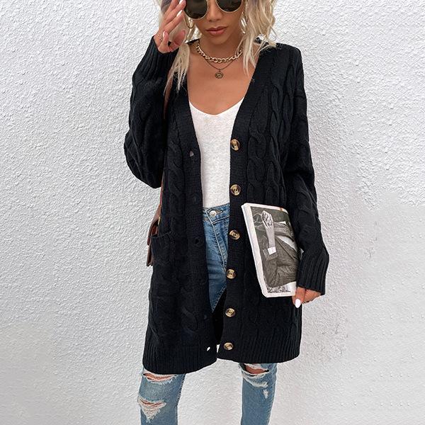 Fleece Strickweste Damen Lang - Ärmellose Cardigan Mit Tasche Für Herbst Winter