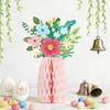 Wildflower Honeycomb Table Centerpiece 3D Floral Paper Vase with Bouquet Print Card for Spring Wedding Birthday Party Supplies