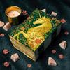 200-pages Unicorn Dreamscape Journal, Green & Gold Floral Leather Diary, Artisan Paper, Gift for Unicorn Lovers