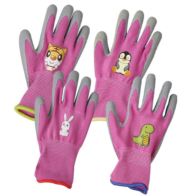 Dziecięce Rękawice Ogrodnicze z Kreskówkowym Wzorem, Do Zbioru Ogrodowego, Kopania i Sadzenia, Do Jazdy na Rowerze, Jazdy na Rolkach, Odporne na Zużycie i Rozdarcie Rękawice Ochronne