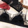 Sada francouzského dámského spodního prádla Sexy ultratenká sada podprsenky Krajkové výšivky Bralette Pohodlný košíček s trojúhelníkem Podprsenka Síťovina Prodyšné spodní prádlo