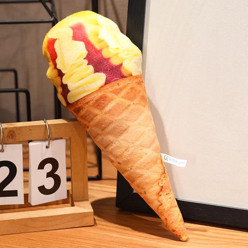 Ice Cream Plush Simulation Ice Cream Doll Plush Stuffed Cushion Sofa Bedding Decoration Dessert Throw Pillow Food Stuffed Gifts