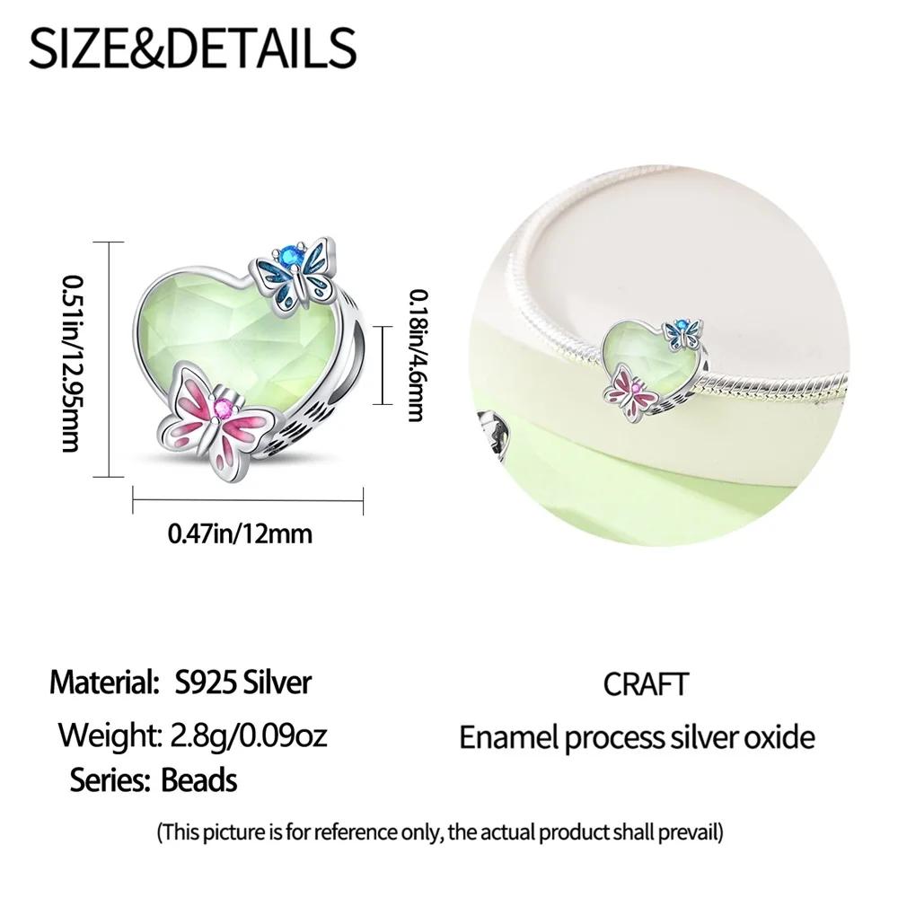 Charm Bead Charms Authentic copper Plated Luminous Spring Colors Hearts Plants Insects Bead Charms Compatible With Bracelets Diy Fine Gift Women