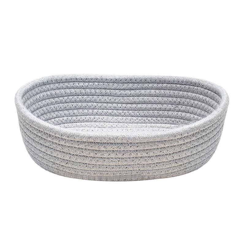 Плетеная из хлопкового каната корзина для хранения 1pcs  Small size 22 * 12 * 7 серый