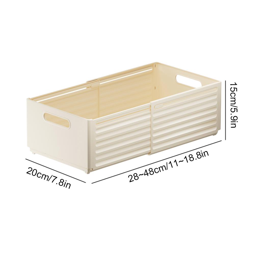 2Pcs Retractable Storage Bins with Handles Drawer Organizer Organisers Container Baskets for Kitchen Cabinets Wardrobes Bathroom