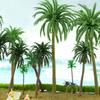 20Pcs Architectural Sandbox Decors Plastic Coconuts Palms Tree Miniature Figurine Scenery Landscape Design Accessories