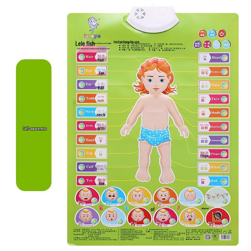 Leleyu Embossed Sound Wall Chart: Early Education Toy for Kids (Pinyin & Numbers Learning)