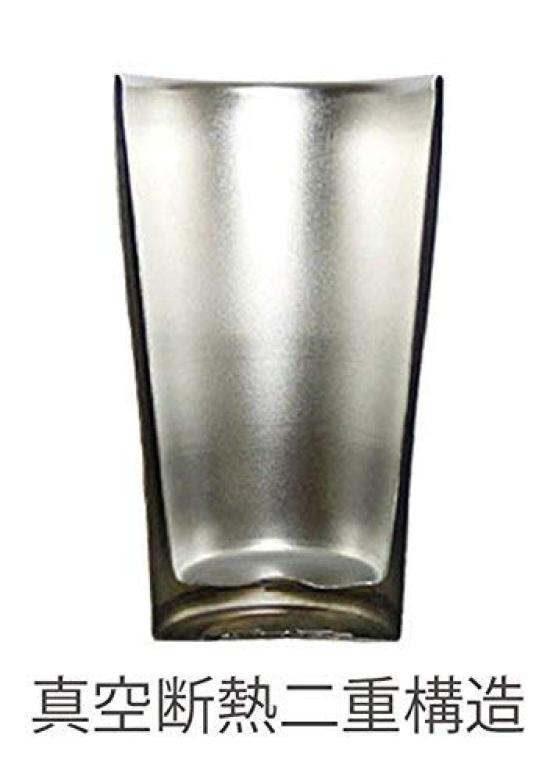 Kintouen Beer Glass Thermo Tumbler Pair Plain Silver Vacuum Insulated Stainless Steel Luxe 340ml Premiere Aoyama 51218 Double-Walled