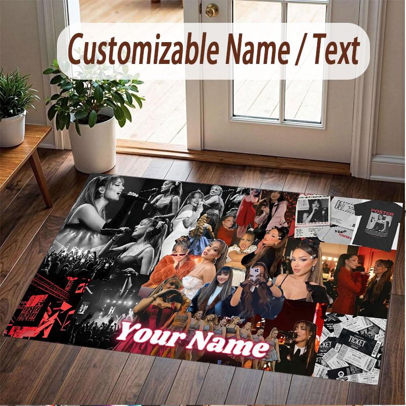 Custom Name Crystal Velvet Rug,Ayliva Comfortable Anti Slip Floor Mat For Room Decoration