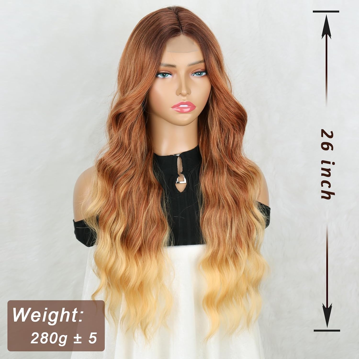 

XINRAN Длинные светлые парики для женщин Синтетический светлый волнистый парик Натуральный синтетический длинный парик грязной блондинки для повседневного использования на вечеринке 65CM