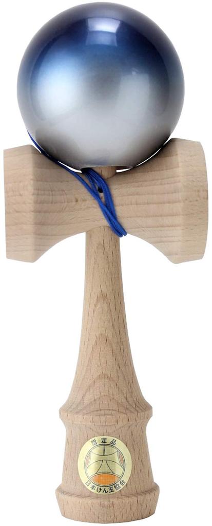Langs Japan Yamagata Koubou Japan Kendama Association Certified New Competition Kendama Premium Blue Made in Japan (Yamagata Koubou) "Ozora" & Silver,