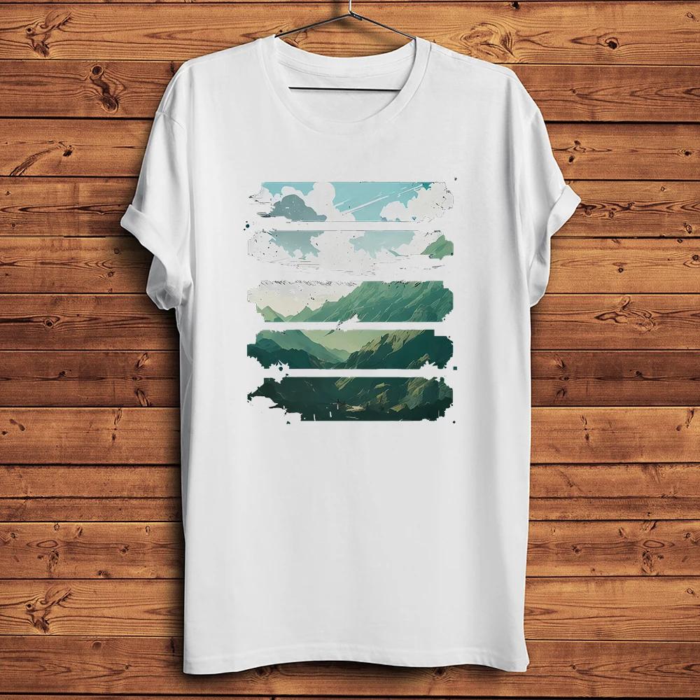 Mountain Clouds Landscape Funny Natural TShirtHomme Unisex Casual Short Sleeve TshirtUnisex Streetwear TeeBreathable Print