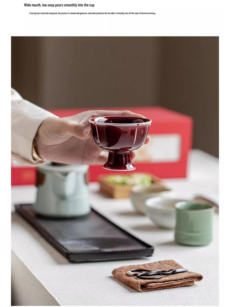Palace Museum Five Famous Kilns Tea Cup Gift Set for Elders, Clients, Teachers, Dad's Birthday, New Year