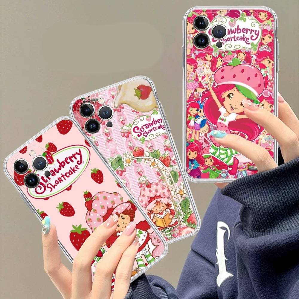 S-Strawberry Cartoon S-Shortcake Girl Case For Iphone 17 16 15 Pro Max 11 12 13 14 Pro Plus Phone Cover
