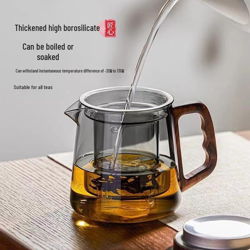 Shangqi Transparent Glass Teapot Set with 2 Cups and Tray