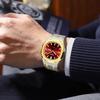 Waterproof Mens Square Quartz Watch Luminous Day Date Display Steel Strap Classic Casual Daily Wristwatch