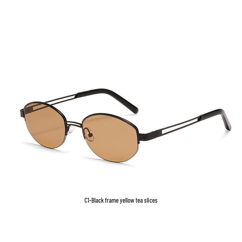 Retro European/American Oval Spicy Girl Luxury UV Protection Sunglasses - Model 8807, Old Money Street Style
