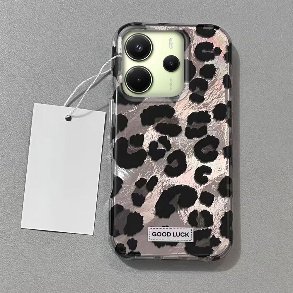 

Retro Black Leopard Women Girl Phone Case for Xiaomi Redmi Note 14 13 12 11 11S 10 10S 8 9 Pro 15C 9C 13C 14C A3 A3X 9C A1 Cover Redmi A1 білий