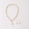 Zircon Pearl Necklace Beaded Earrings Necklace Set New Women's Pearl Jewelry  Anniversary