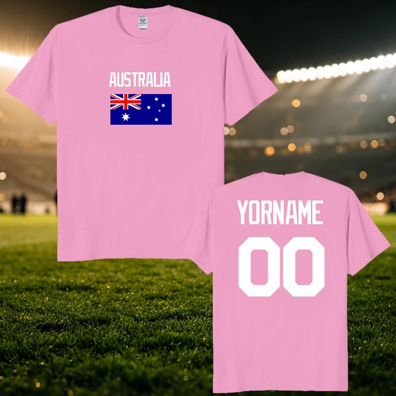 Australia National Football Custom Name Number T Shirt Unisex Personalized Diy 2026 Football Tour Match Day Fan Streetwear Tee