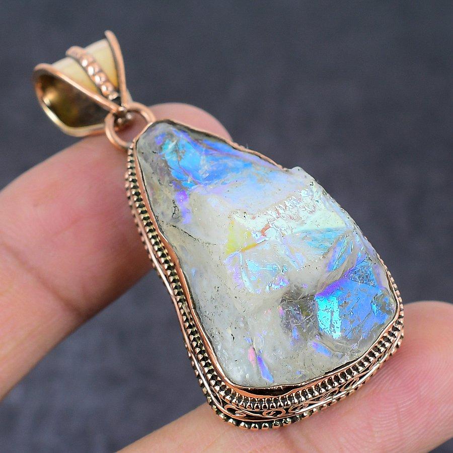Crystal Titanium Handmade Copper Jewelry Pendant 2.21" S6m59