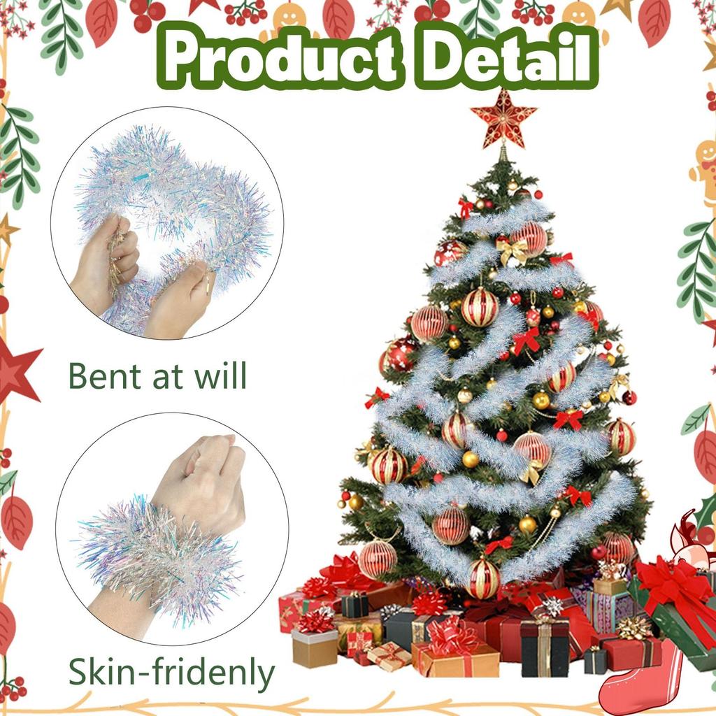 Christmas Garland Christmas Tree Decorations Foil Garland Hanging Garland For New Year Party Holiday Indoor Outdoor Decoration