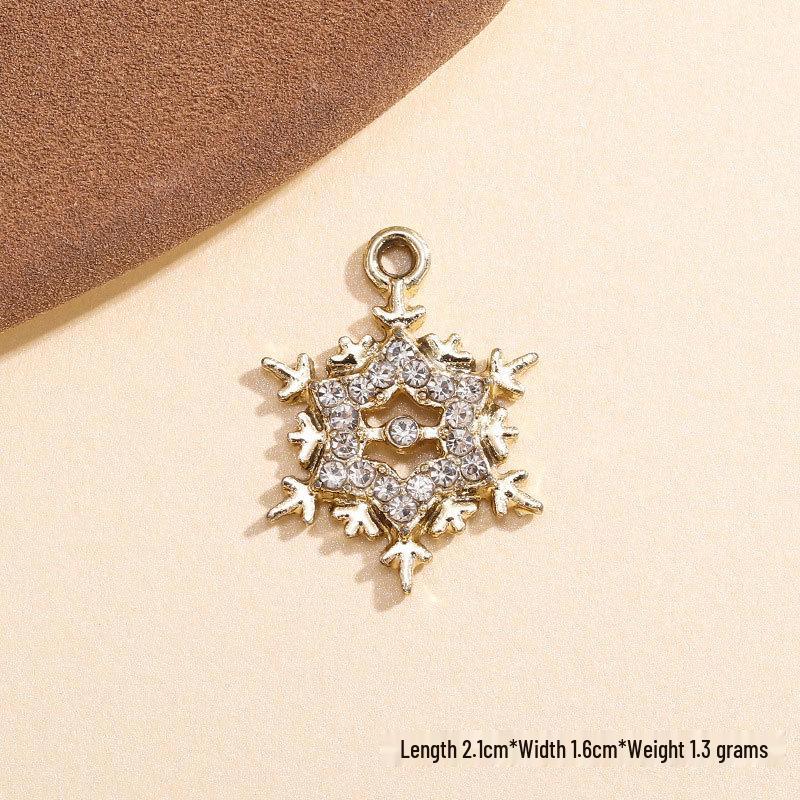 Snowflake Rhinestone Charm Pendant for DIY Jewelry: Christmas Alloy Accessory for Women’s Bracelets, Necklaces, and Earrings