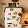 Decorative Metal Cabinet Magnets Christmas Ghost/Dog/Cat Fridge Magnets, Retro Wooden Photo Frame Refrigerator Magnet, Strong Magnetic Decorations