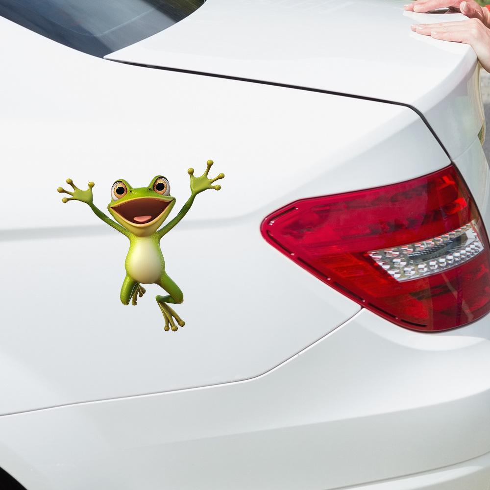 Quirky Big-eyed Frog Glass Car Beautification Decoration Window Sticker