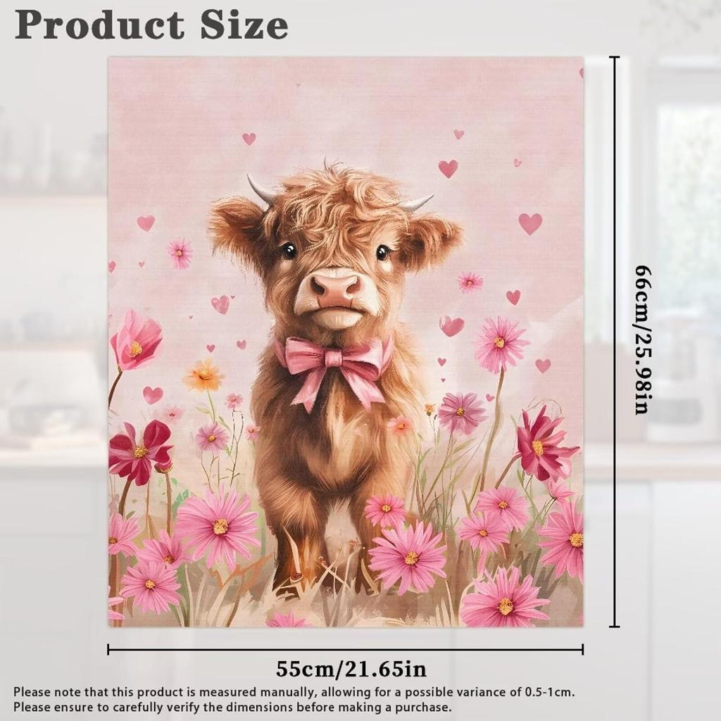 Highland Cow Dishwasher Magnets Decorative Cover Magnetic Cover for Refrigerator Wash Machine Metal Door Cover Sticker Magnetic Dishwasher Cover