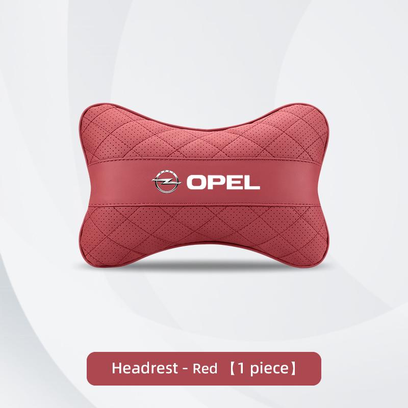 AAEB1 Car Seat Neck Pillow Leather Memory Cotton Headrest For Opel Corsa D Astra Insignia Mokka Adam Cascada Car Interior Head Support