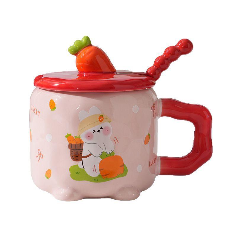 Iepure de Valoare Ridicată cu Capac Acasă Drăguț Birou Cană de Mic Dejun Cutie Cadou Cană Ceramică