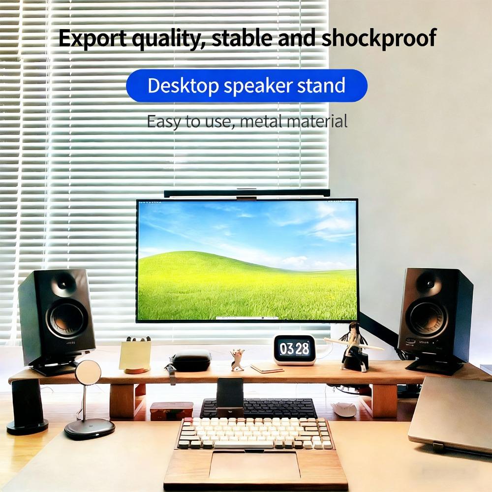 2PCS Tilted Speaker Risers Anti Vibration Pad Aluminum Speaker Stands  Desktop Use