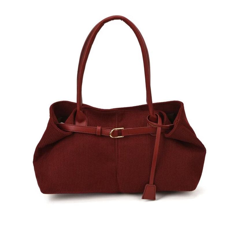 OGAR Fashion Corduroy Shoulder Tote Bag Medium