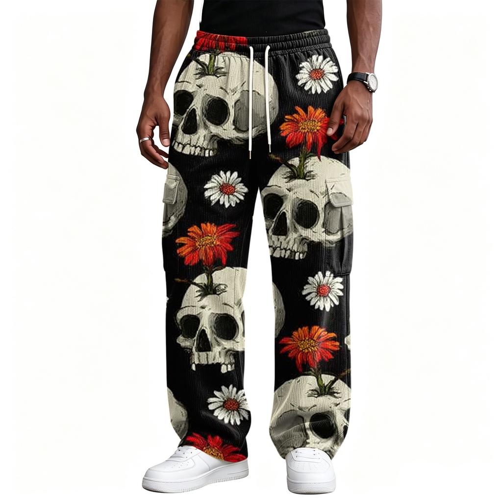 Men's Loose Fit Wide Leg Casual Pants Streetwear Comfortable Trousers
